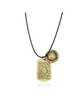 Collier et pendentif - One Piece - Affiche wanted luffy   chapeau de Luffy 1 - Culture-Pop-France