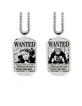 Chaine et pendentif - One Piece - Wanted Trafalgar Law 1 - Culture-Pop-France
