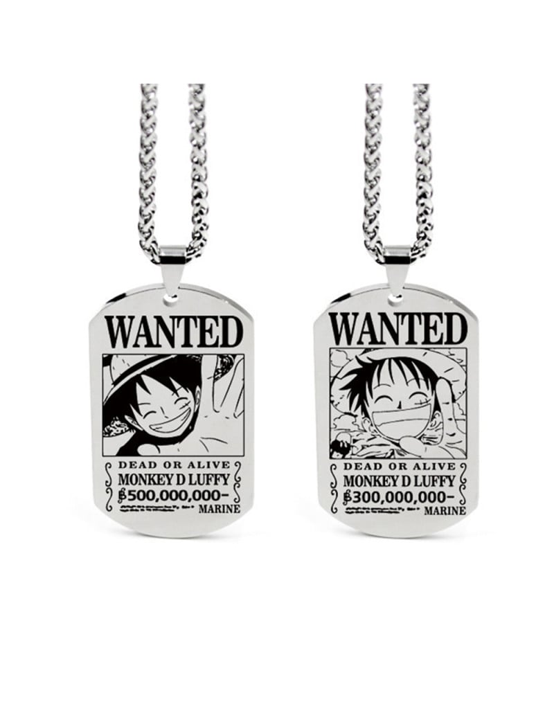 Chaine et pendentif - One Piece - Wanted Luffy