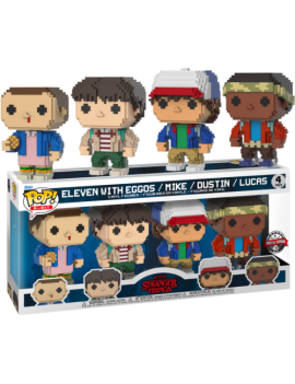 STRANGER THINGS - POP 8 Bit - 4 Pack Onze/ Mike/ Dustin/ Lucas Funko 1 - Culture-Pop-France