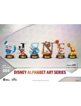 DISNEY 100TH - Disney Alphabet Art - Pack 6 Diorama Stage 10cm Beast Kingdom 1 - Culture-Pop-France