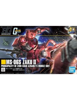 GUNDAM - HGUC 1/144 Gunpla 40th MS-06S Zaku II - Model Kit Bandai Model Kit 1 - Culture-Pop-France