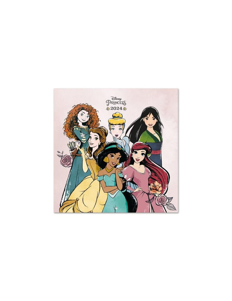 DISNEY - Princesses - Calendrier Mural 2024 - 30 x 30 cm