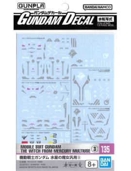 THE WITCH FROM MERCURY - Gundam Decal 135 - Model Kit Bandai Model Kit 1 - Culture-Pop-France
