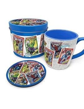 MARVEL - Retro "Cartes Collectors" - Box métal, mug & sous verre Pyramid 1 - Culture-Pop-France