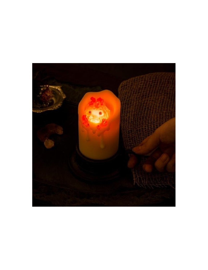 LE CHATEAU AMBULANT - Calcifer illuminé & Bougie - Lampe 13cm