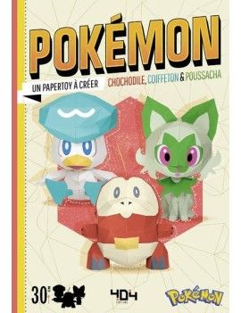 POKEMON CHOCHODILE/COIFFETON/POUSSACHA - UN PAPERTOY A CREER 1 - Culture-Pop-France