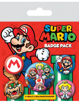 NINTENDO - Pack 5 Badges - Super Mario Pyramid 1 - Culture-Pop-France