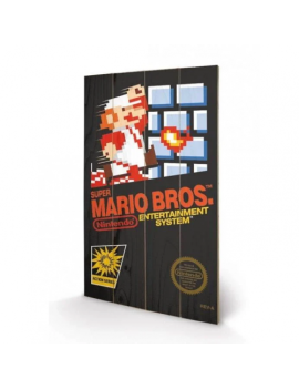 NINTENDO - Super Mario Bros NES Cover - Impression sur bois 40x59cm Pyramid 1 - Culture-Pop-France