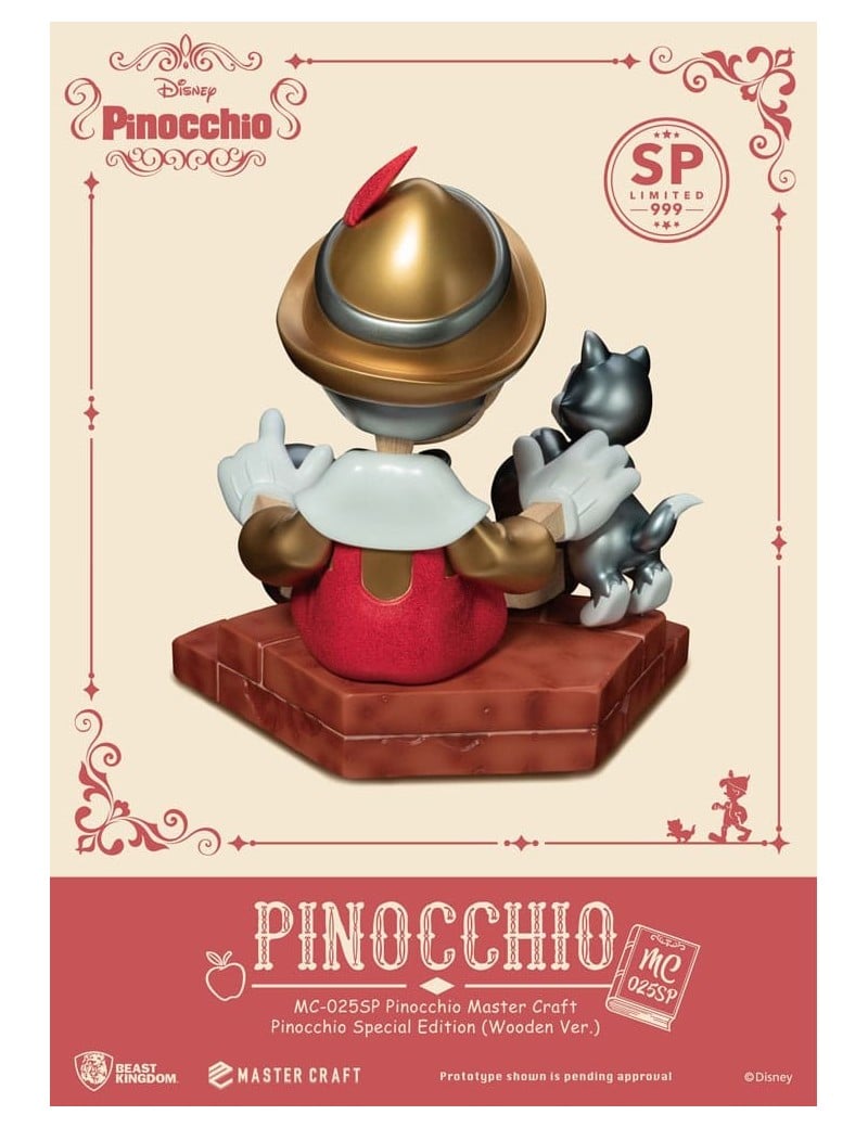 DISNEY -Pinocchio Wooden Vers. -Statue Master Craft Special Ed. 27cm