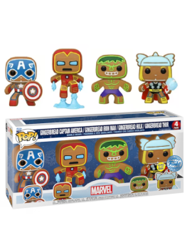 MARVEL - Holiday Gingerbread - 4 Pack Funko Pop GITD SPECIAL EDITION Funko 1 - Culture-Pop-France