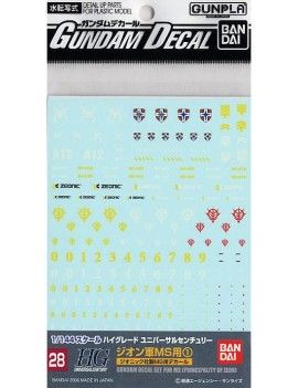 GUNDAM - Gundam Decal 28 HGUC Multiuse Zeon MS 1 - Model Kit Bandai Model Kit 1 - Culture-Pop-France