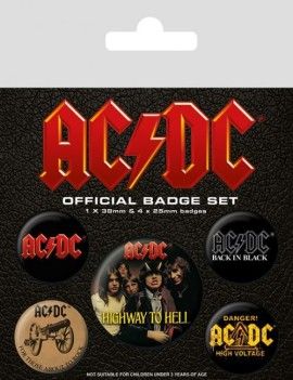 AC/DC - Pack de 5 badges Pyramid 1 - Culture-Pop-France