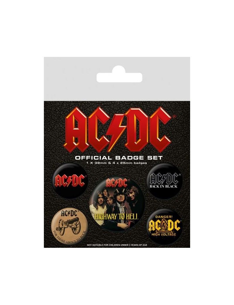 AC/DC - Pack de 5 badges Pyramid 1 - Culture-Pop-France AC/DC - Pack de 5 badges Pyramid 1 - Culture-Pop-France