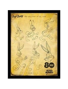 BUGS BUNNY - Evolution d'une Icone - Impression encadrée 30x40cm Pyramid 1 - Culture-Pop-France