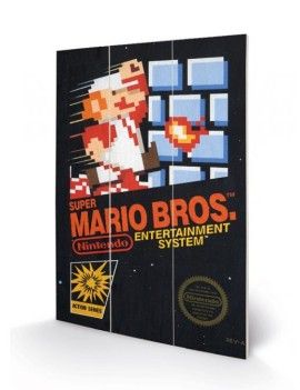 SUPER MARIO BROS - NES Cover - Impression sur bois 20x29.5 Pyramid 1 - Culture-Pop-France