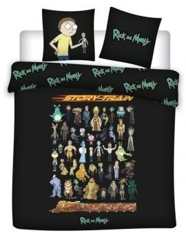 RICK & MORTY - Parure de lit 240x220cm - Story Train '100% Coton' AyMax 1 - Culture-Pop-France
