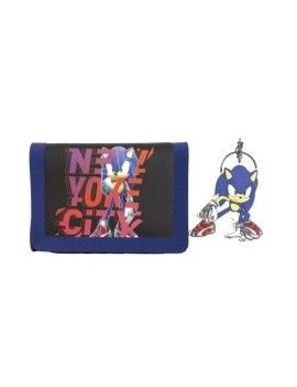 SONIC - Box Cadeau- Set Portefeuille   Porte-Clés en Caoutchouc- 2 Pc. CYP 1 - Culture-Pop-France