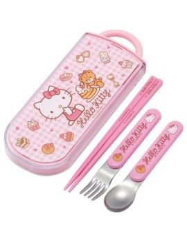 HELLO KITTY - Sweety Pink - Set baguettes cuillère et fourchette Benelic / Studio Ghibli 1 - Culture-Pop-France