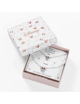 MINNIE - Set Maman & Fille - 2 Colliers Shiny en Laiton Plaqué Argent 1 - Culture-Pop-France