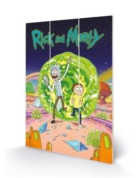 RICK & MORTY - Portal - Impression sur bois 20x29.5cm Pyramid 1 - Culture-Pop-France