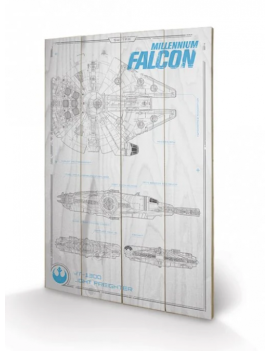 STAR WARS - Millenium Falcon Plans - Impression sur bois 40x59cm Pyramid 1 - Culture-Pop-France