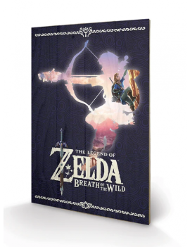 ZELDA BREATH OF THE WILD - Silhouette - Impression sur bois 40x59cm Pyramid 1 - Culture-Pop-France