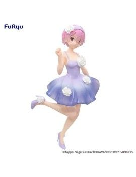 RE ZERO - Ram "Flower Dress" - Statuette Trio-Try-iT 21cm Furyu 1 - Culture-Pop-France