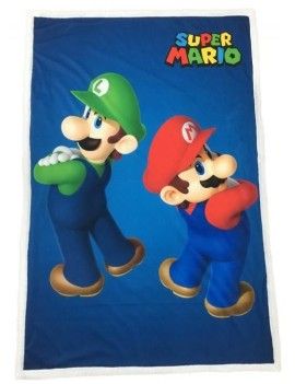 SUPER MARIO - Mario & Luigi - Plaid '100X150cm' Character World 1 - Culture-Pop-France