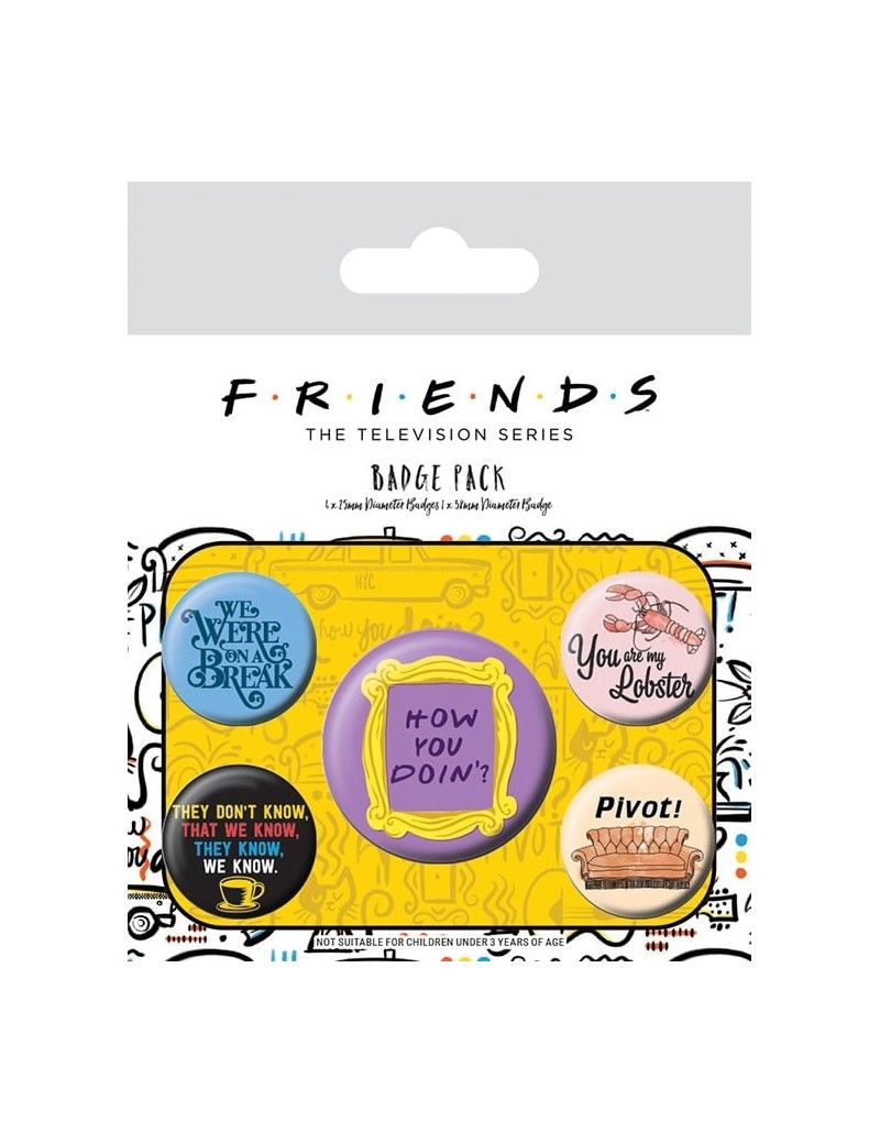 FRIENDS - Pack de 5 badges - Quotes Pyramid 1 - Culture-Pop-France FRIENDS - Pack de 5 badges - Quotes Pyramid 1 - Culture-Pop-France