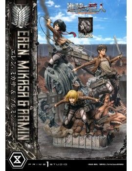 L'ATTAQUE DES TITANS - Eren, Mikasa & Armin -Statue Ultimate del. 72cm Prime 1 Studio 1 - Culture-Pop-France