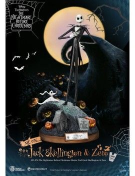 NBX - Jack Skellington & Zero - Statuette Master Craft 39cm Beast Kingdom 1 - Culture-Pop-France