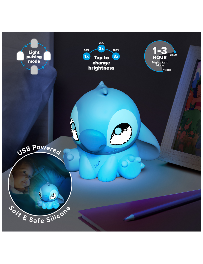 LILO & STITCH - Stitch - Lampe en Silicone Rechargeable 15cm