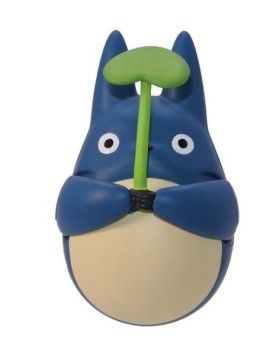 MON VOISIN TOTORO - Totoro Bleu avec feuille - Figurine Culbuto 5.8cm Benelic / Studio Ghibli 1 - Culture-Pop-France