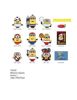 MINIONS SPORTS - Series 1 - 3D Foam Bag Clip (Display 24 Pcs) Monogram 1 - Culture-Pop-France 
