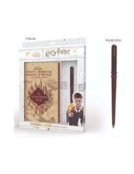 HARRY POTTER - Notebook A5 Premium - Marauder Map   Wand Pen Set Pyramid 1 - Culture-Pop-France