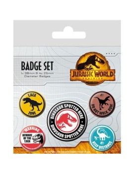 JURASSIC WORLD 3 - Warnings Signs - Pack 5 Badges Pyramid 1 - Culture-Pop-France