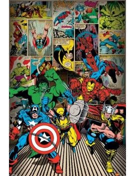 MARVEL DECO - Poster 61X91 - Here Come The Heroes Pyramid 1 - Culture-Pop-France