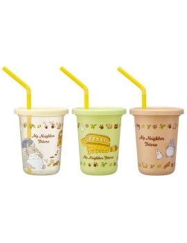 MON VOISIN TOTORO - Set de 3 verres avec pailles Benelic / Studio Ghibli 1 - Culture-Pop-France