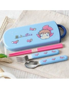 PONYO SUR LA FALAISE - Ponyo - Set baguettes cuillère et fourchette Benelic / Studio Ghibli 1 - Culture-Pop-France