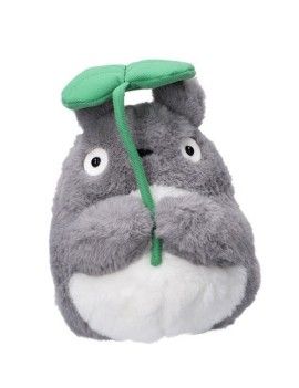 MON VOISIN TOTORO - Totoro Gris avec feuille - Peluche Nakayoshi Semic 1 - Culture-Pop-France