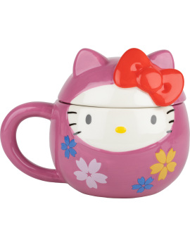 HELLO KITTY - Daruma - Mug 3D   Couvercle 320ml KONIX 1 - Culture-Pop-France