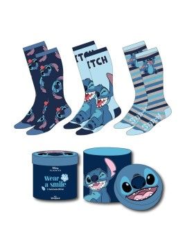 STITCH - Happy - Pack de 3 Paires de Chaussettes (Taille 36-43) Cerda 1 - Culture-Pop-France