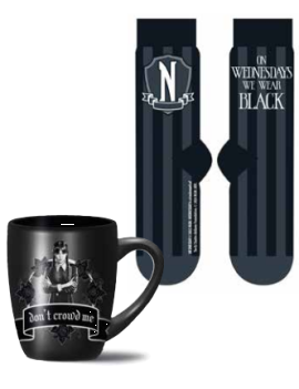 MERCREDI - Wear Balck - Mug 315ml et Chaussettes Femme 36-41 Pyramid 1 - Culture-Pop-France