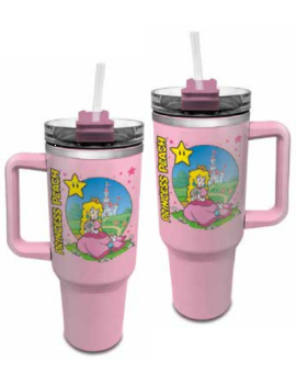 SUPER MARIO - Peach - Bouteille Inoxydable en métal 1.2l Pyramid 1 - Culture-Pop-France