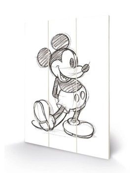 DISNEY - Mickey Mouse Sketched - Impression sur bois 20x29.5 Pyramid 1 - Culture-Pop-France