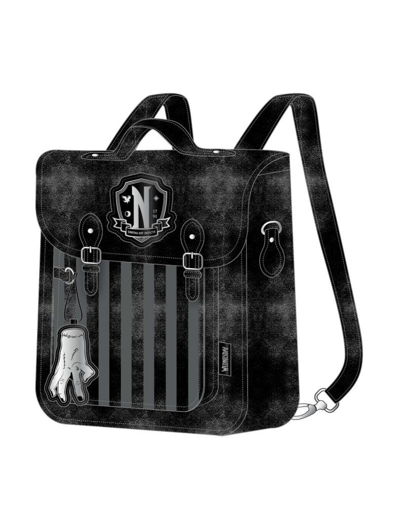 MERCREDI - Nevermore - Sac à Dos Rétro Convertible '22,5x 22,5 x 7cm' Cerda 1 - Culture-Pop-France MERCREDI - Nevermore - Sac à Dos Rétro Convertible '22,5x 22,5 x 7cm' Cerda 1 - Culture-Pop-France