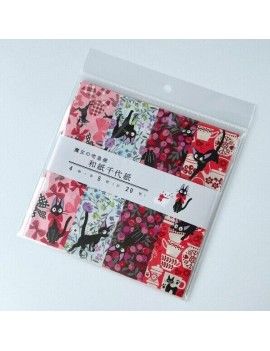 KIKI LA PETITE SORCIERE - Jiji & Fleurs - Papier Chiyogami 15x15cm Benelic / Studio Ghibli 1 - Culture-Pop-France