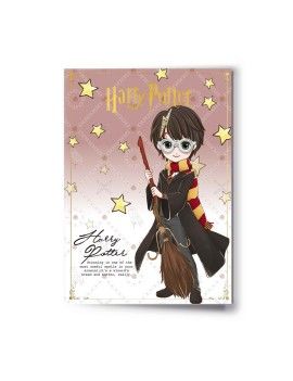 HARRY POTTER - Harry - Carte de Voeux avec Pin's Carat 1 - Culture-Pop-France