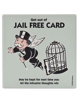 MONOPOLY - Get out of Jail Free - Sous Verre Carré en Céramique Widdop 1 - Culture-Pop-France